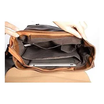 Kenox Vintage PU Leather Laptop Backpack Knapsack Rucksack Weekender Daypack Bag