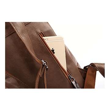 Kenox Vintage PU Leather Laptop Backpack Knapsack Rucksack Weekender Daypack Bag