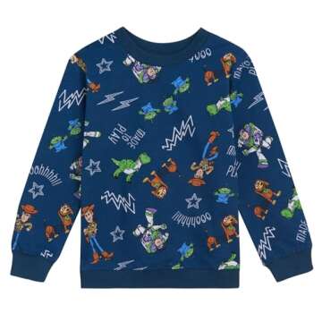 Disney Pixar Toy Story Woody Buzz Lightyear Slinky Dog Toddler Boys French Terry Sweatshirt and Jogger Pants Set 2T