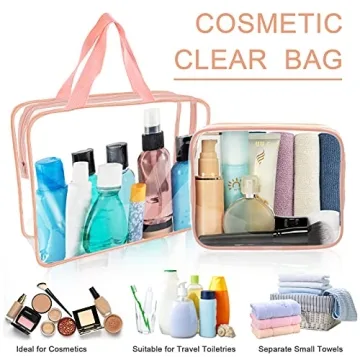 APREUTY Stylish 6 Pcs Clear Makeup Bags Set for Travel
