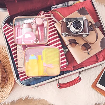 APREUTY Stylish 6 Pcs Clear Makeup Bags Set for Travel