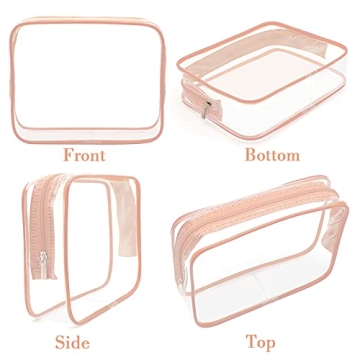 APREUTY Stylish 6 Pcs Clear Makeup Bags Set for Travel