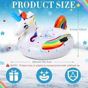 Shappy Unicorn Snow Tube – 60" Inflatable Fun for All