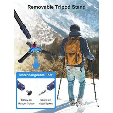 Camera Monopod, Moman MA65 Monopod with Feet Extendable Aluminum Pole with Tripod Stand Base for DSLR Camera Camcorder and Fill Light Max Load 22 Lbs, Camera-Monopod-Extendable-Portable-Aluminum