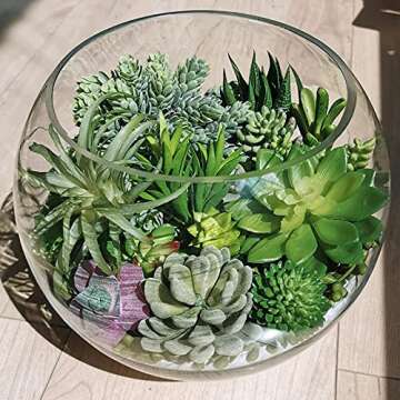 Winlyn 22 Pcs Bulk Artificial Succulents Plants Unpotted Small Aloe Hanging String of Pearls Cactus ...