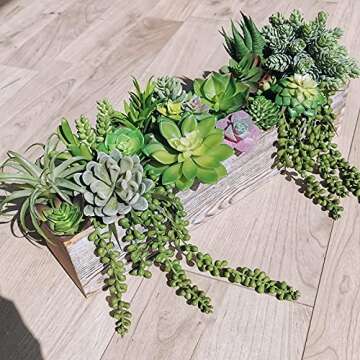 Winlyn 22 Pcs Bulk Artificial Succulents Plants Unpotted Small Aloe Hanging String of Pearls Cactus Green Fake Succulents for Succulent Garden Arrangement Centerpiece Wall Indoor Outdoor Home Decor