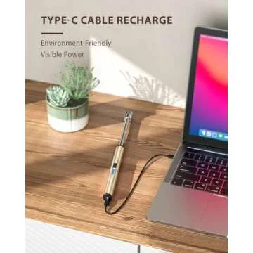 RONXS Lighter Electric Lighter Rechargeable Arc Type C Candle Lighters with LED Battery Display, Flexible Neck Windproof Flameless Plasma Long Lighters for Candle BBQ Camping (Pink&Gold)