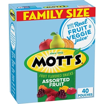 Mott's Fruit Flavored Snacks, Assorted Fruit, 40 ct Pouches