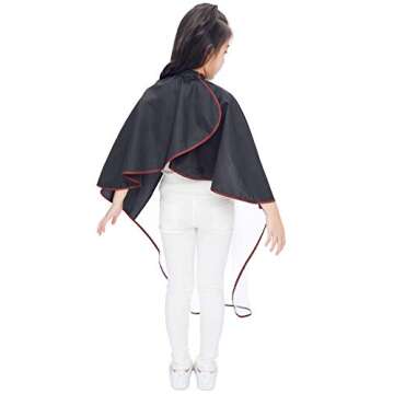 Kids Haircut Cape with Viewing Window, Kids Barber Cape for Hair Cutting-Black