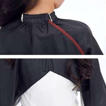 Kids Haircut Cape with Viewing Window, Kids Barber Cape for Hair Cutting-Black