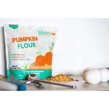 Glean Pumpkin Goodness | Gluten Free Pumpkin Flour and Powder | Paleo, Vegan, Low Sugar | Great for baking breads, pumpkin muffins, and cookies | 16 oz. (1 lb)