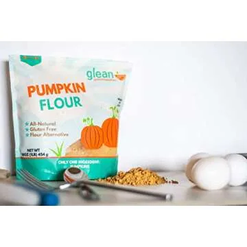 Glean Pumpkin Goodness | Gluten Free Pumpkin Flour and Powder | Paleo, Vegan, Low Sugar | Great for baking breads, pumpkin muffins, and cookies | 16 oz. (1 lb)