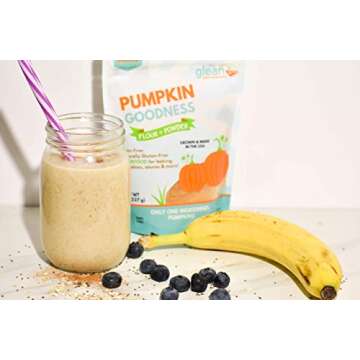 Glean Pumpkin Goodness | Gluten Free Pumpkin Flour and Powder | Paleo, Vegan, Low Sugar | Great for baking breads, pumpkin muffins, and cookies | 16 oz. (1 lb)