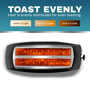 Elite Gourmet Long Slot Toaster with 6 Toast Settings