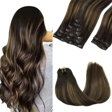 GOO GOO Clip in Hair Extensions Real Human Hair, Remy Human Hair Extensions Clip ins for Women, Natu...