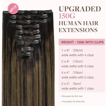 GOO GOO Clip in Hair Extensions Real Human Hair 14inch