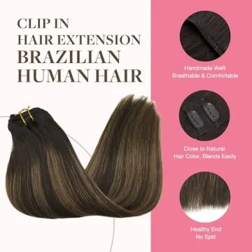 GOO GOO Clip in Hair Extensions Real Human Hair 14inch