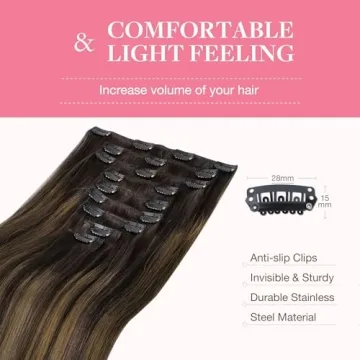 GOO GOO Clip in Hair Extensions Real Human Hair 14inch