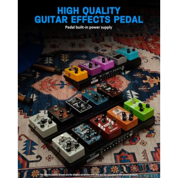 STRICH Guitar Pedal Board with Built-in Power Supply, Small Pedal Board 15 x 5.1" 1.3LB Lightweight Aluminum Alloy, PedalBoard with Pedal Cables, Bag, Hook Loop Strips PB-M15