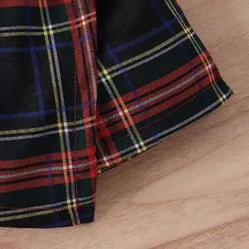 FYBITBO Toddler Little Girls Christmas Outfits Turtleneck Long Sleeve Sweater Shirt+Plaid Skirt Dress Fall Winter Clothes Set (Red-Plaid Skirt Outfit, 3-4T)