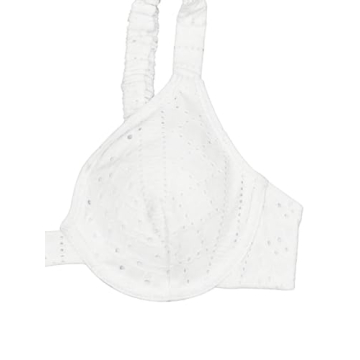 Stylish WDIRARA White Eyelet Embroidery Bikini Set