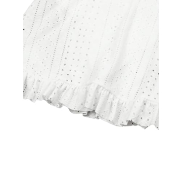 Stylish WDIRARA White Eyelet Embroidery Bikini Set