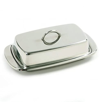 Norpro Stainless Steel Double Covered Butter Dish - Elegant Design for Every Table