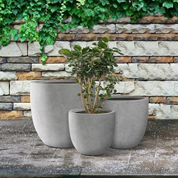 Kante Round Concrete Planters Set of 3 for Modern Decor