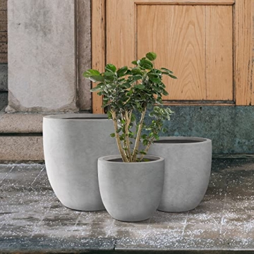 Kante Round Concrete Planters Set of 3 for Modern Decor