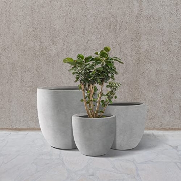 Kante Round Concrete Planters Set of 3 for Modern Decor