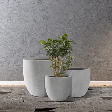 Kante Round Concrete Planters Set of 3 for Modern Decor