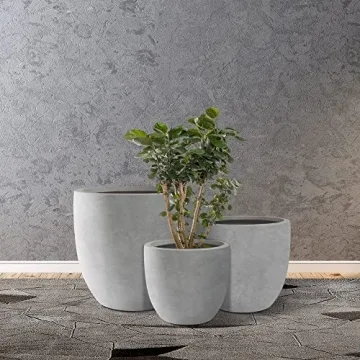 Kante Round Concrete Planters Set of 3 for Modern Decor