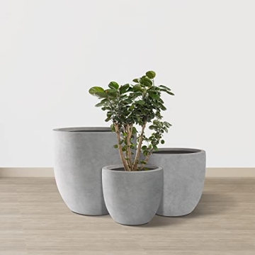 Kante Round Concrete Planters Set of 3 for Modern Decor