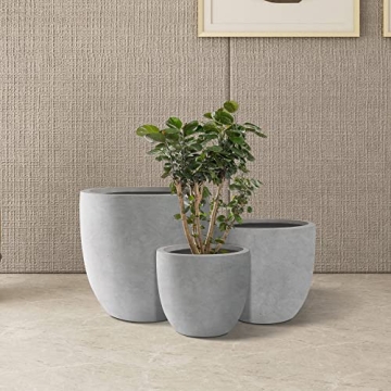 Kante Round Concrete Planters Set of 3 for Modern Decor