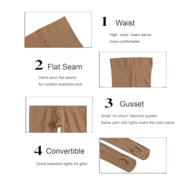 Dancing Kitty Ballet Dance Tights for Girls and Women