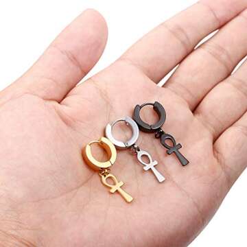 Stylish OIDEA 3 Pairs Stainless Steel Huggie Hoop Earrings