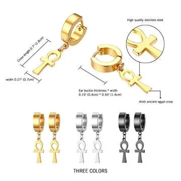 Stylish OIDEA 3 Pairs Stainless Steel Huggie Hoop Earrings