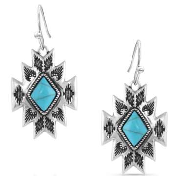 Montana Silversmiths Western Lifestyle Turquoise Dangle Earrings (Star Pendant)