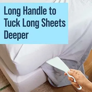 2 Pack Extra Long Bed Sheet Tucker Tool for Making Your Bed - Sheet Tucker Tool to Help Protect Your Back, Nails & More - Tucker for Fitted and Flat Sheets and Duvets - Mattress Tucker Tool Paddle