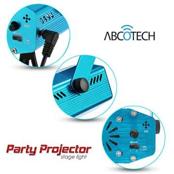 Party Projector Stage Light – 7 Color Ocean Wave Strobe Disco Lights with Variable Speeds – Music/Auto Mode - Perfect for Weddings, Karaoke, Bars, Parties, Xmas & DJ - Includes A Remote Controller