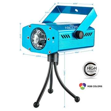 Party Projector Stage Light – 7 Color Ocean Wave Strobe Disco Lights with Variable Speeds – Music/Auto Mode - Perfect for Weddings, Karaoke, Bars, Parties, Xmas & DJ - Includes A Remote Controller