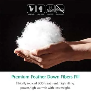 APSMILE Luxury Heavyweight Down Feather Fibers Comforter Full/Queen Size, Thick Duvet for Winter Climates/Cold Sleepers -Ultra Soft 100% Organic Cotton Cover, Fluffy Duvet Insert (Ivory White, 90x90)