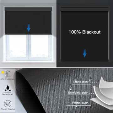 Tokblind Motorized Roller Shades, Smart Blackout Blinds