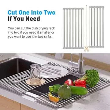 EMBATHER Roll Up Dish Drying Rack, Multipurpose Kitchen Must-Have