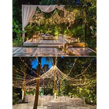 Twinkle Star 100 LED String Light for Wedding Party Bedroom,33 ft for Plug in String Lights 8 Modes Waterproof for Indoor Outdoor (*Warm White, 33 ft)