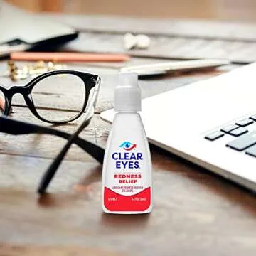 Clear Eyes Redness Eye Relief Eye Drops, Relieves Redness & Calms Irritation, 0.2 Fl Oz