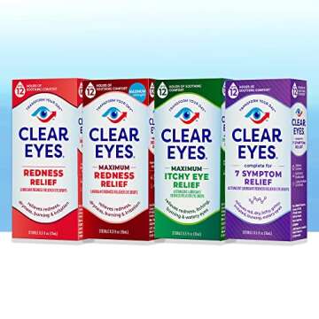 Clear Eyes Redness Eye Relief Eye Drops, Relieves Redness & Calms Irritation, 0.2 Fl Oz
