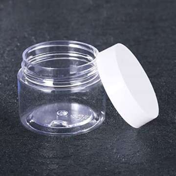 12 Pack Small Plastic Containers with Lids Clear Plastic Favor Storage Jars Wide Mouth for Beauty Products (3 Ounce, White)
