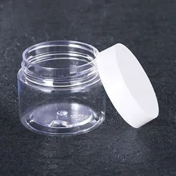 12 Pack Clear Plastic Storage Jars with Lids for Gifts