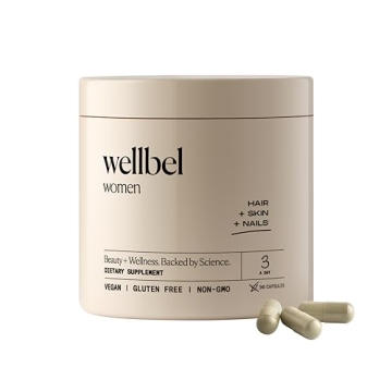 WELLBEL Women Clean Supplement for Hair, Skin, and Nails, Vegan, Gluten Free and Non GMO 90 Count